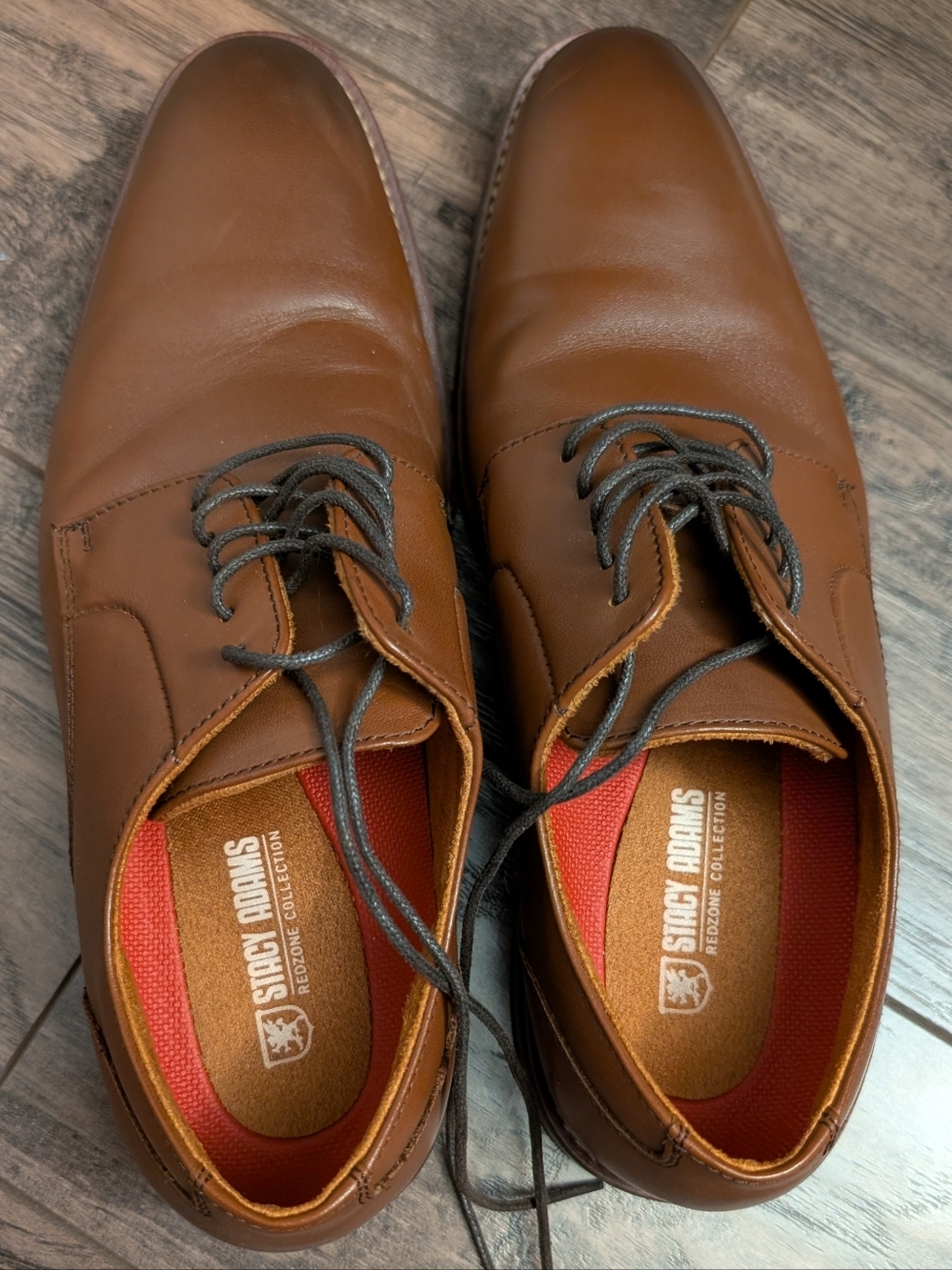 STACY ADAMS Brown Plain Toe Oxford Men's Size 10 Shoe